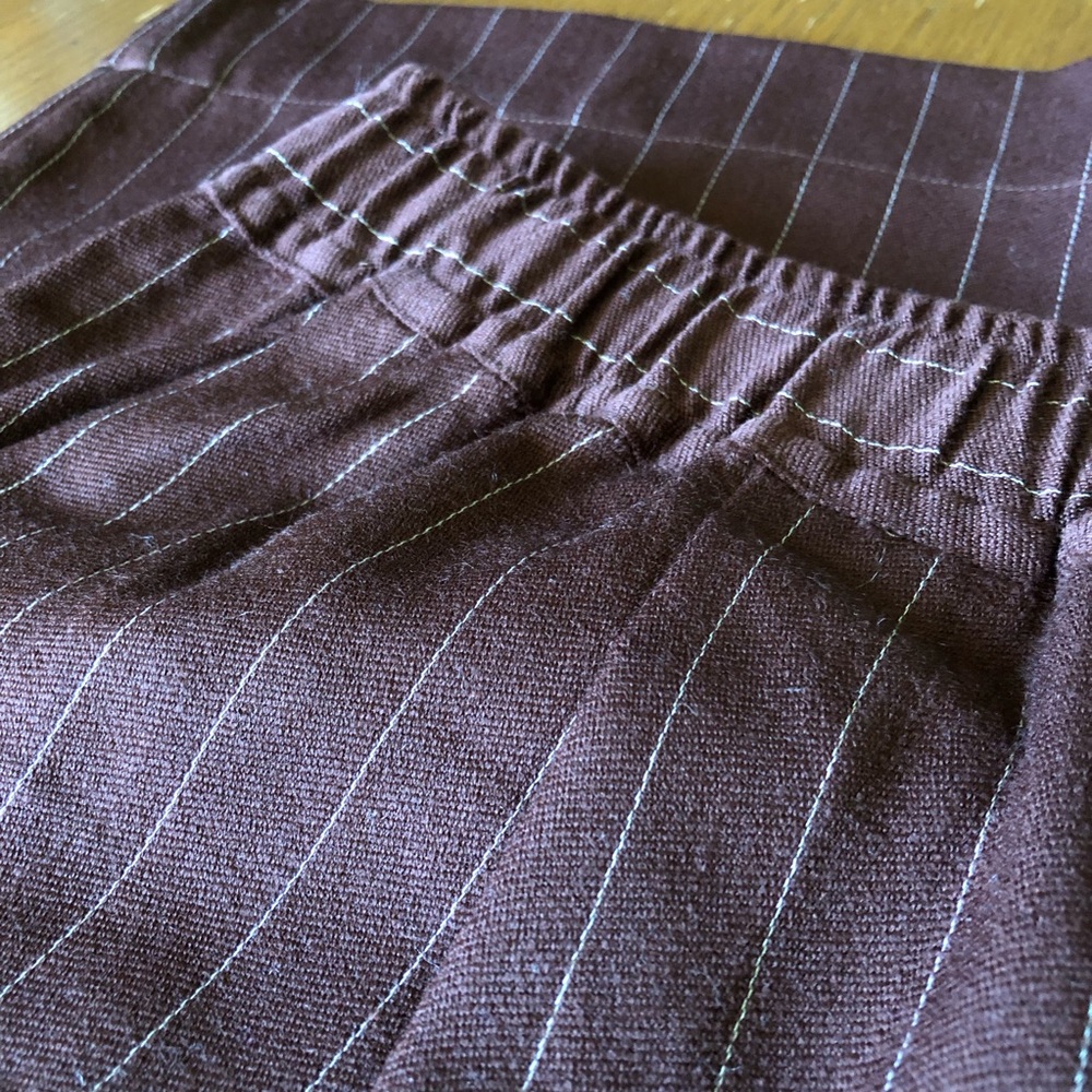 100% Wool brown elastic waist trousers - handmade - Picture 10 of 13